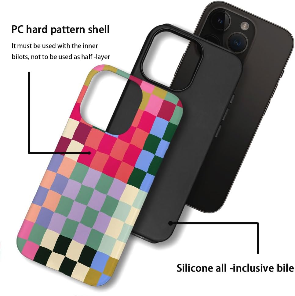 SEized Case Compatible with for iPhone 16 Pro,Colorful Checkerboard Phone Case for Girl Women Boy Men,Durable Protection Phone Case for iPhone 16 Pro