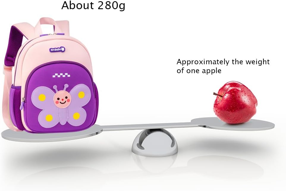 Padgene Toddler Harness Backpacks Safety Leash Kids Anti Lost Kindergarten Preschool Backpack Neoprene Lightweight Animal Schoolbag 3D Cartoon Butterfly Mini Travel Bag for Boys Girls Ages 3-5