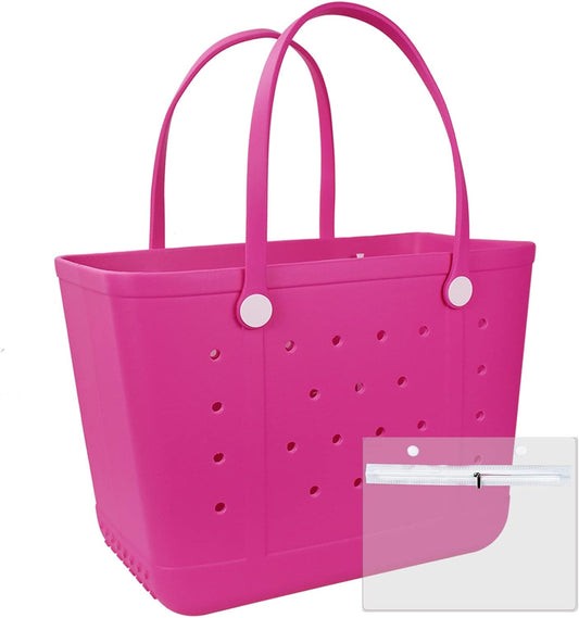 Tote Bag for Women - Large Rubber Beach Bag, Medium Waterproof Sandproof Travel Tote Bags for Beach Outdoor Sports