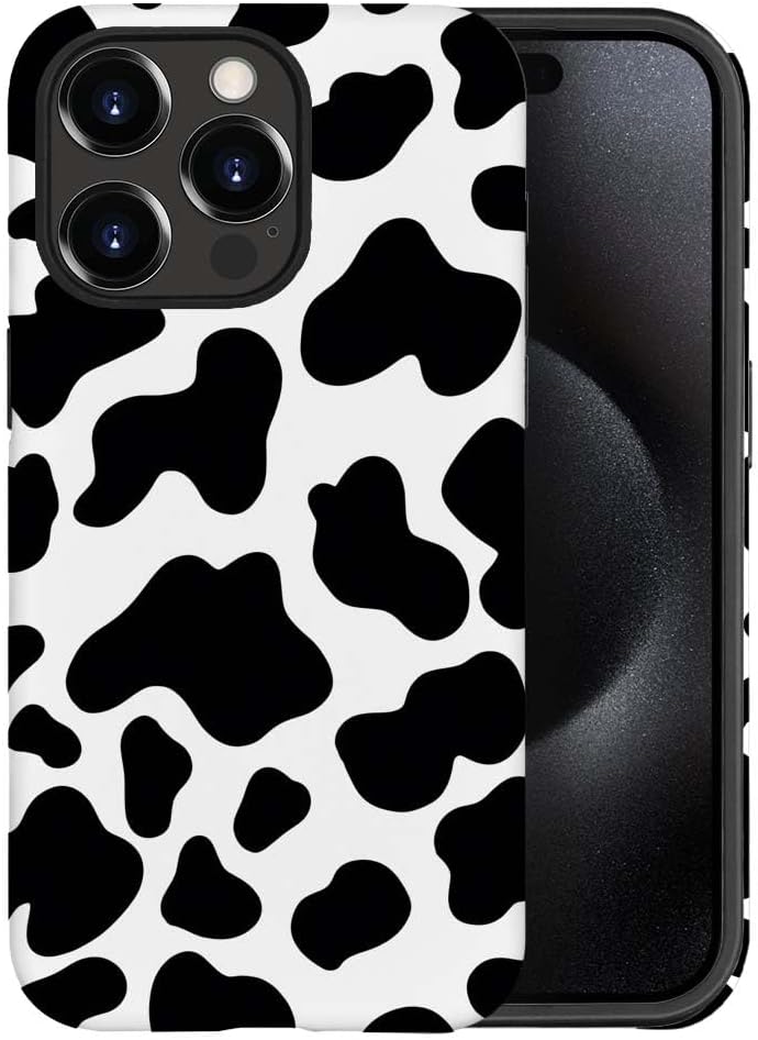SEized Case Compatible with for iPhone 12 Pro Max,Black White Cow Pattern Phone Case for Girl Women Boy Men,Durable Protection Case for iPhone 12 Pro Max