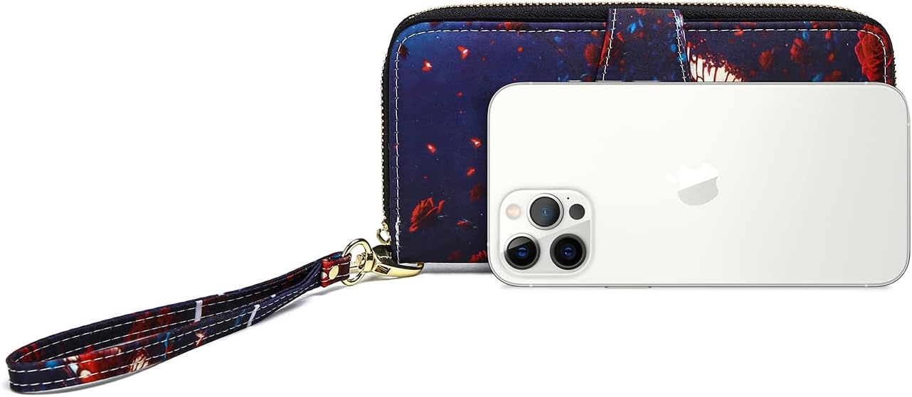 Women Wallet Card RFID For Womens Holder Blocking Credit Small Zipper Purse Pocket Bifold Slim Coin ID Ladies Wristlet Clutch Large Capacity Window Case Travel Zip Women's