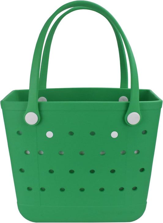 Beach Bag, Waterproof Beach Tote, Rubber Medium Tote Bag, Washable and Durable Open Handbag for Boat Pool Sports