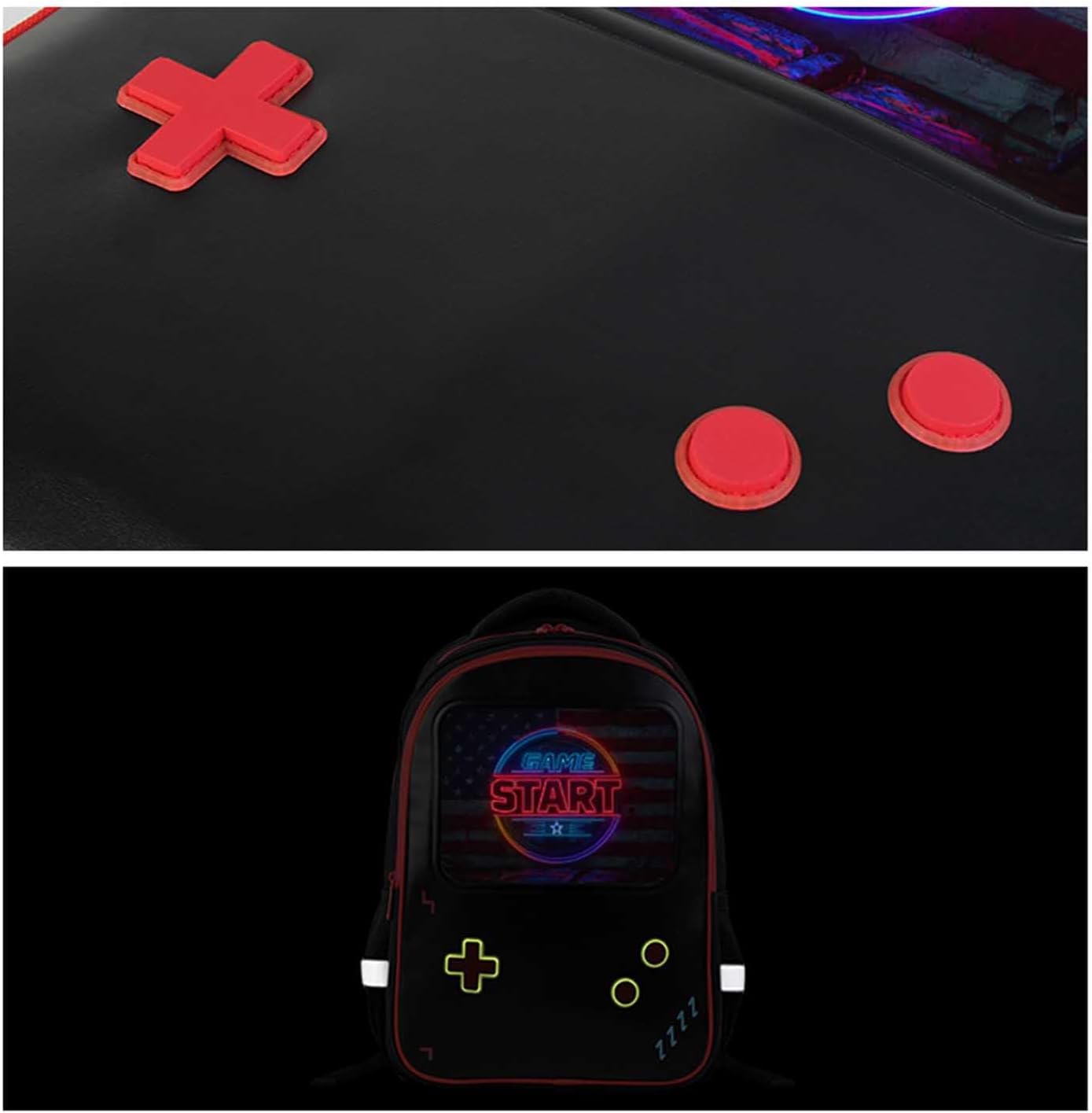 Gaming Backpack for Boys | 17" Schoolbag for Kids Teens | Leather-Front School Bookbag | Backpacks for Elementary & Middle School Children | Adjustable Padded Straps