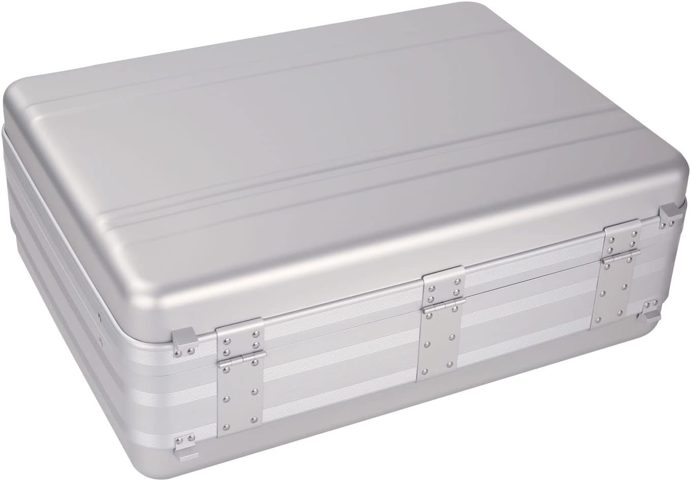 Briefcase, Aluminum Case with TSA Lock and Foam for 18 Inch Laptop, Camera, Cash (21.7X15.7X7.9 Inch, Silver)