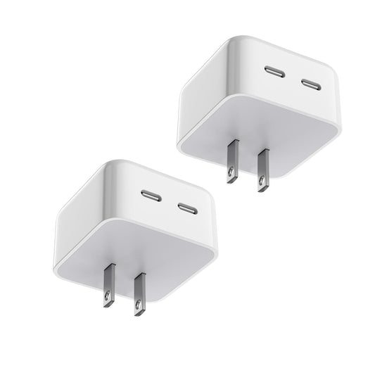 Fast iPhone 15 Charger Block, 2 Pack 40W Dual USB C Wall Charger PD Fast Charging Block Type C Foldable Charger Power Adapter Plug Box Apple Chargers for iPhone 15/14/13 Pro/12 Pro/Mini/iPad