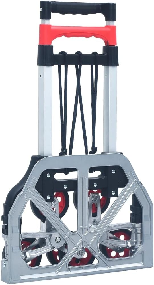 SKM Foldable Stair Transport Trolley 154.3 lb Aluminum Silver, (Weight 7.94KG)