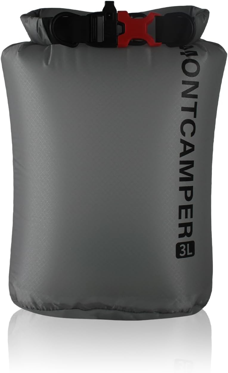 Upgraded CORDURA Waterproof Dry Bag-Lightweight&Durable Waterproof Storage Sack-Roll Top with Survival Whistle-Suitable for High-Intensity Outdoor Adventures-Floats on Water (3L/Grey)