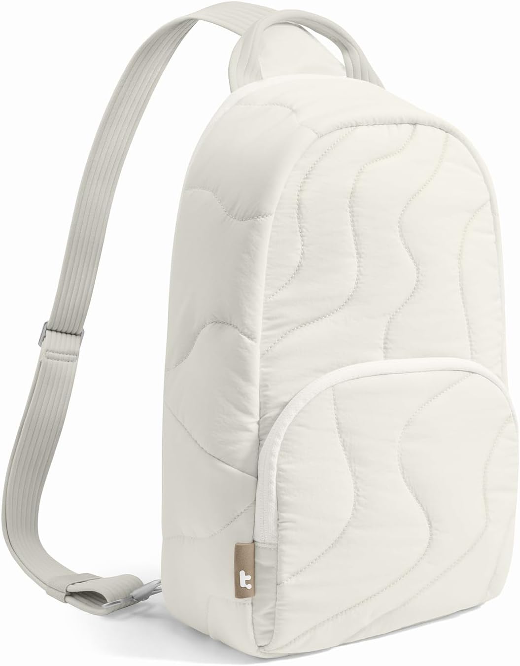tomtoc 10L Puffy Sling Bag Backpack for Women Trendy, Quilted Padded Crossbody Bag for 11-inch