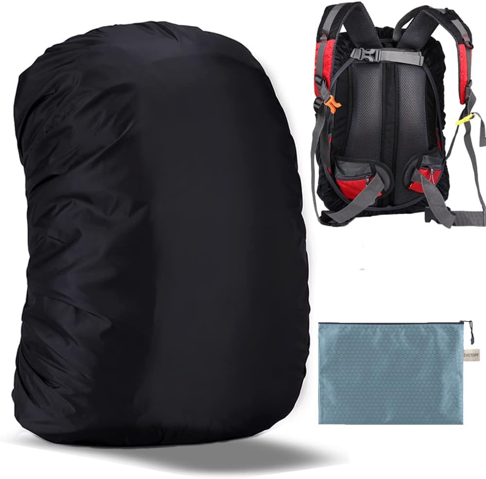 Evotopf Waterproof Backpack Rain Cover with Adjustable Anti Slip Buckle Strap & Sliver Coating