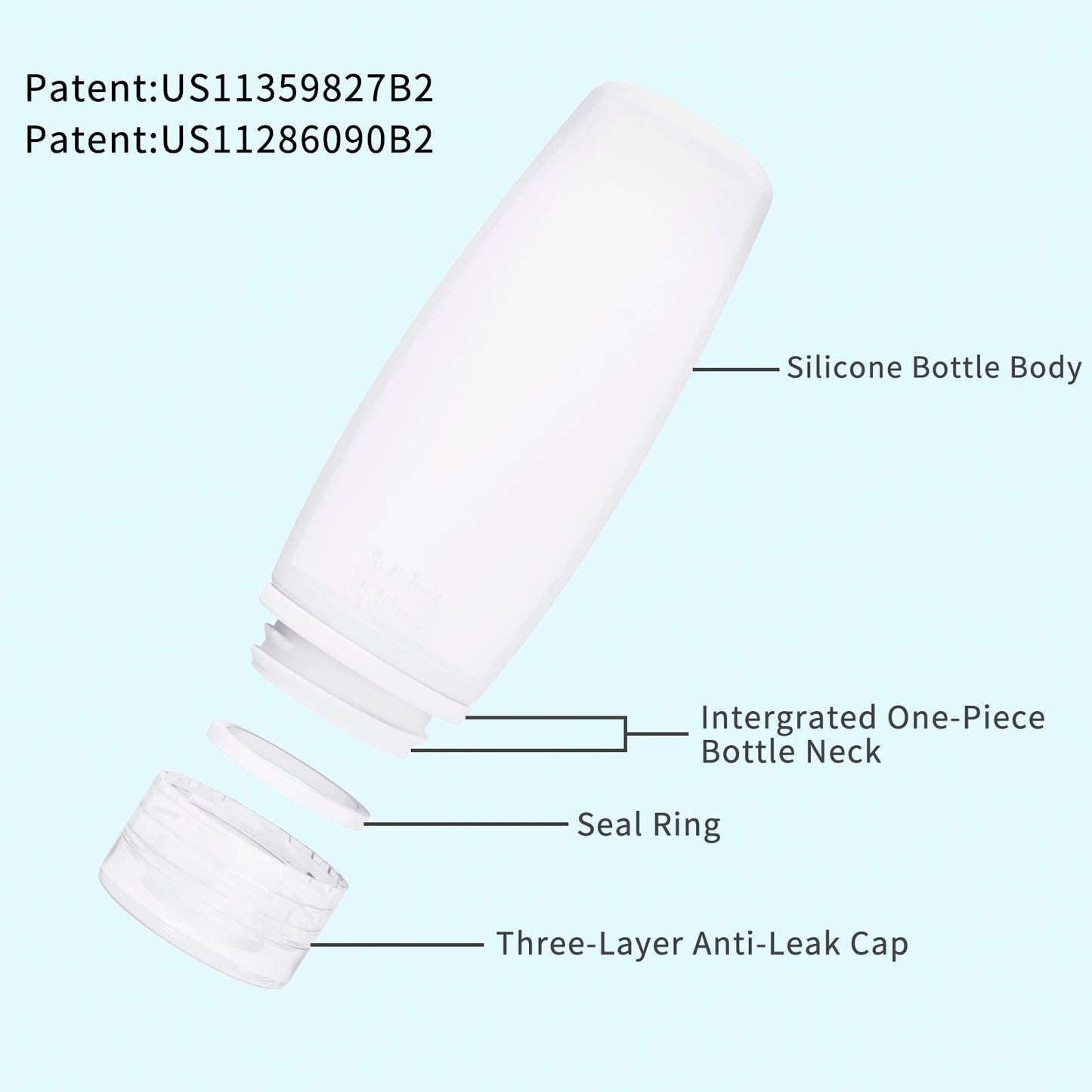 Silicone Travel Bottles for Toiletries TSA Approved Travel Size Containers Set 4 Pack Portable Leak