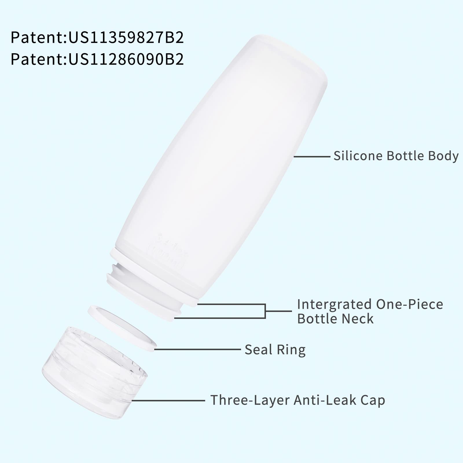 Silicone Travel Bottles for Toiletries TSA Approved Travel Size Containers Set 4 Pack Portable Leak