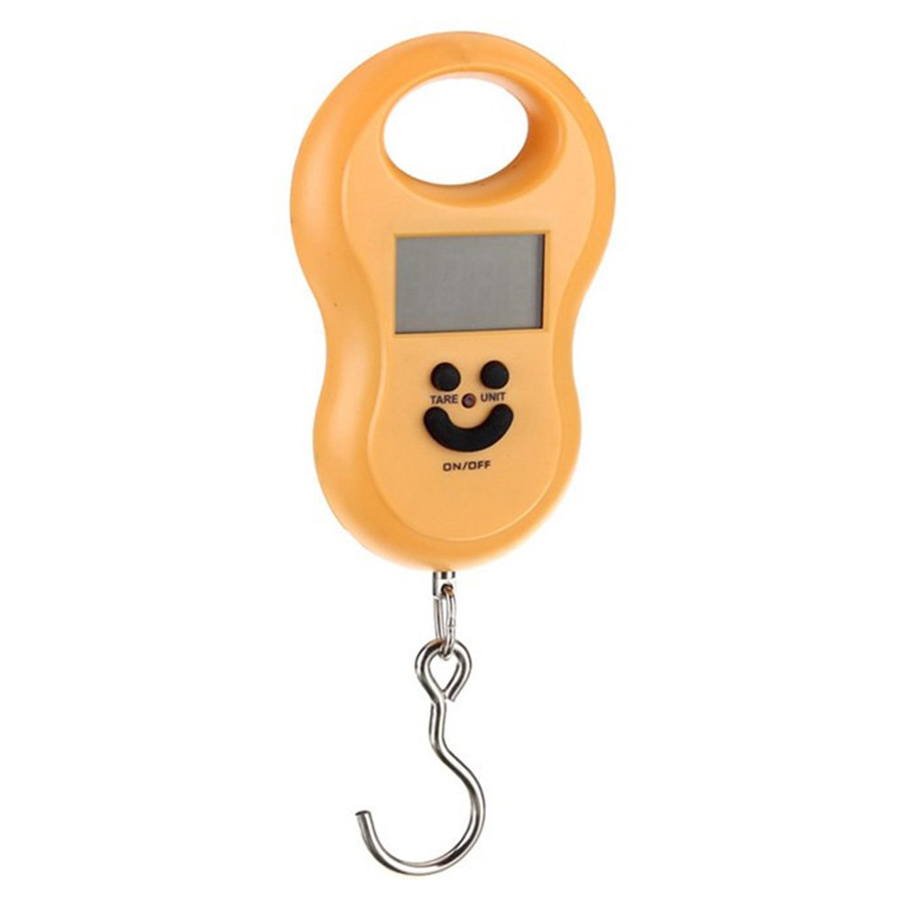 Pocket Portable 50kg/10g LCD Digital Scale Electronic Hand Held Hook Belt Luggage Hanging Scale Backlight Balance Weigting Random Color