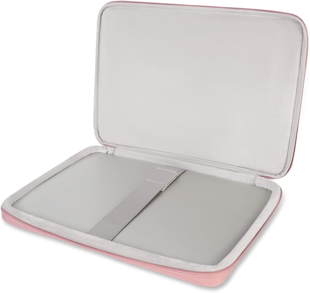 DOMISO 17.3 inch Laptop Sleeve Case Water Resistant Shockproof Protective Computer Bag for 17.3" Notebook/IdeaPad/LG Gram/HP Pavilion Envy 17/MSI with Accesory Bag,Pink