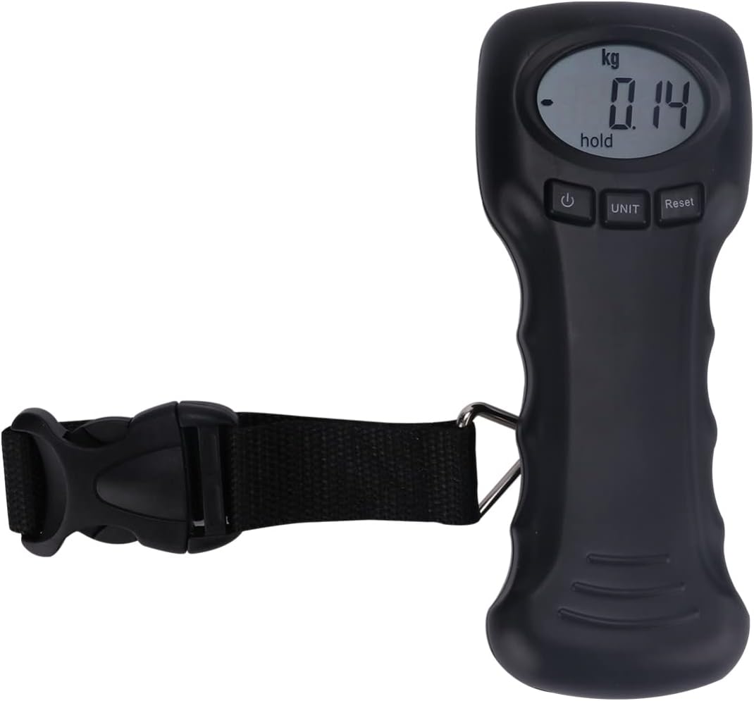 BESPORTBLE Digital Luggage Scale Portable with Backlit LCD Display Handheld Travel Weight Scale for Suitcases and Postal Use Compact Design with Nylon Strap Measures up to 110Lb/50Kg