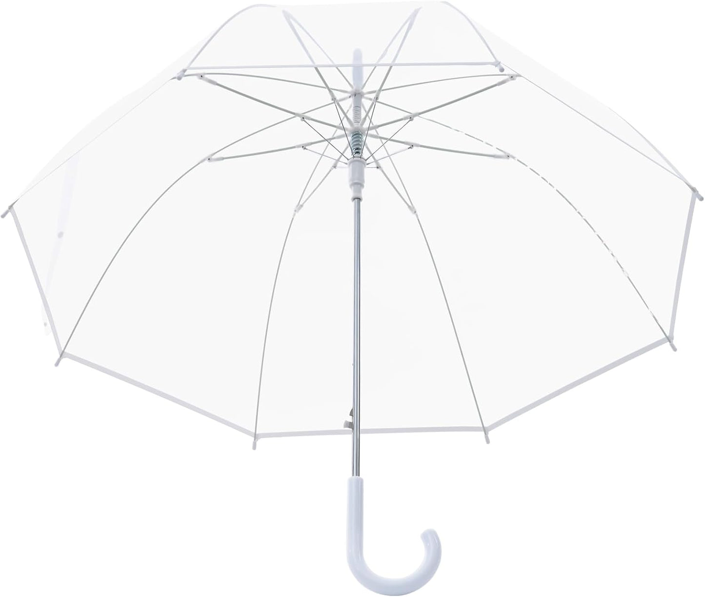 JUYO VONSAN Clear Bubble Umbrella Wedding Bulk 13 pack Fiberglass Frame Transparent Large Stick Umbrella Bulk for Rain Windproof, Auto Open J Hook