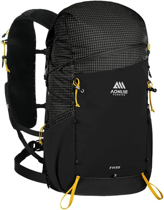 AONIJIE 30L Lightweight Hiking Backpack Waterproof Hiking Bag For Men Women Trail Running Camping Backpack Daypack (Black)