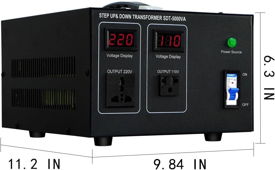 Step Down/Up Transformer 220v to 110v, 5000W Voltage Converter 110 to 220 Heavy Duty Power Transformer