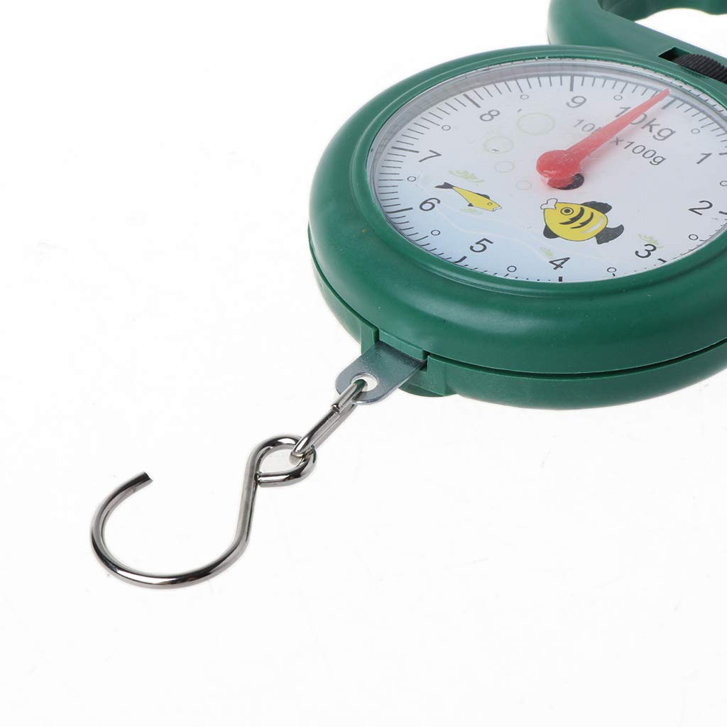 Portable Fish Scale 10kg Hook Hanging Scales Portable Spring Scale for Fishing Shopping Weighing Balance Plastic + Metal
