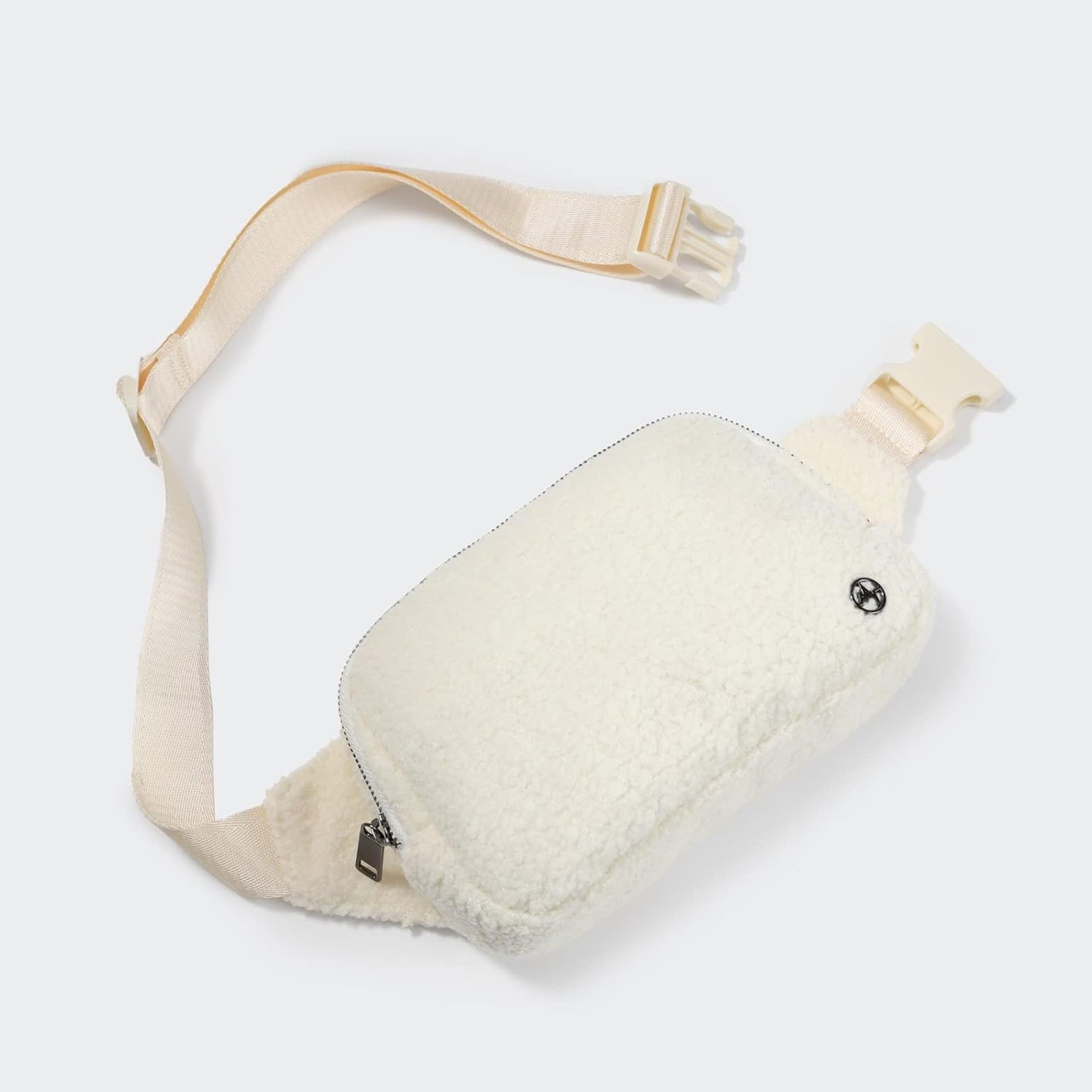 Pander Large 2L Fanny pack Everywhere Fleece Belt Bag for Women and Men with Adjustable strap Belt. (Floral White)