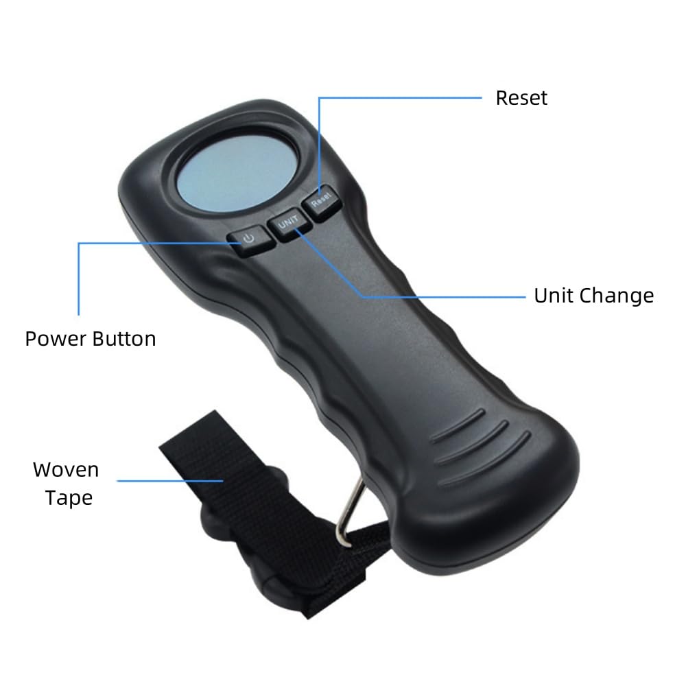 Luggage Scale Travel Digital, 50kg/110lb Auto Lock Reading After Weighing Hanging Luggage Scale, Electronic Weight a Perfect Helper for Your Travel and Fishing (Batteries are Not Included)