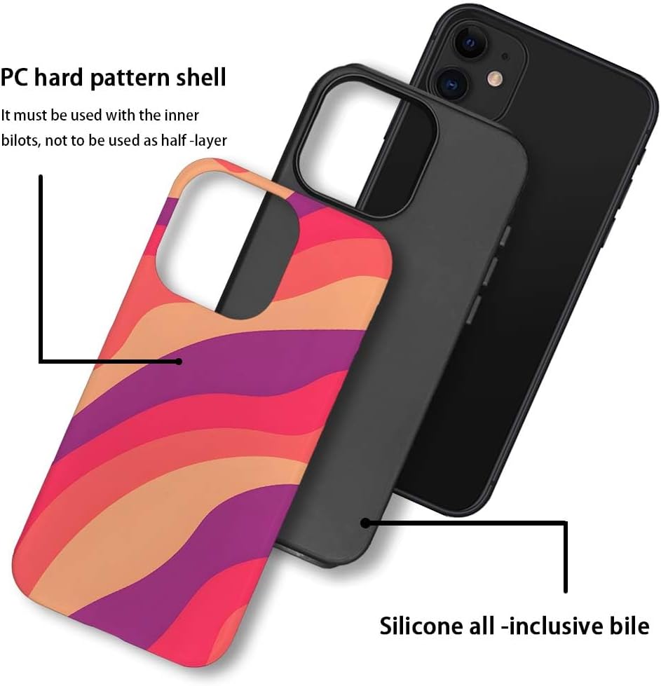 SEized Case Compatible with for iPhone 12,Pink Colorful Waves Abstract Swirls Phone Case for Girl Women Boy Men,Durable Protection Case for iPhone 12