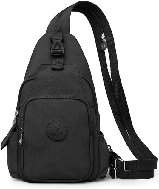 Small Backpack for Women Black Crossbody Sling Bag Anti-theft Travel Bag Convertible Casual Daypack