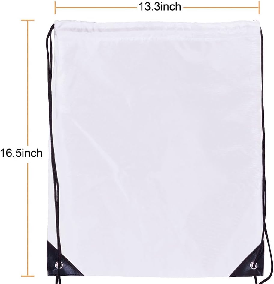 Drawstring Backpack Bulk 40 Packs Draw String Bags for Gym Sports Trip Pedestrianism Cinch Sack DIY for Women Men (white)