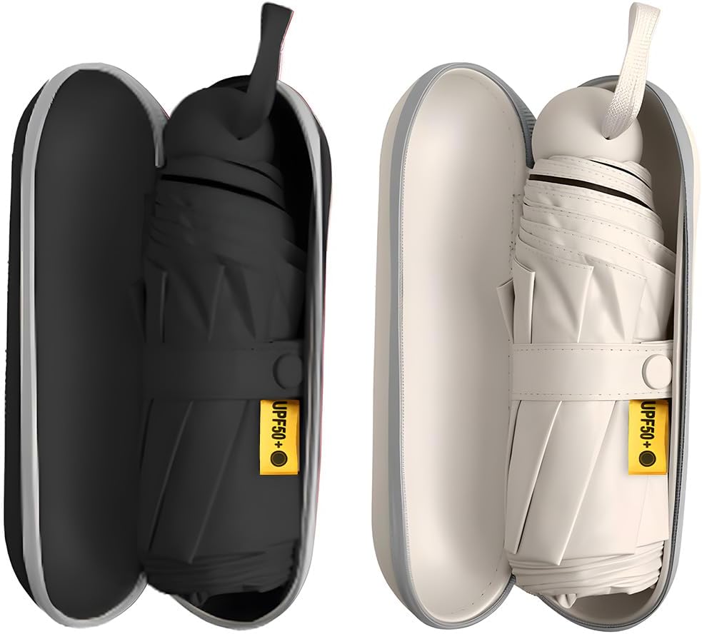 TOPSAIL Mini Umbrella Compact for Travel, UV Sun Protection(UPF50+), Waterproof for Light Rain