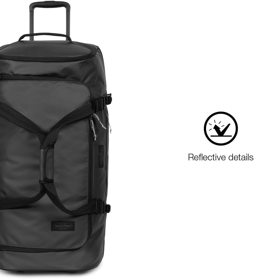 Eastpak Duffel Pack Wheel L – 90L Wheeled Duffel with Telescopic Handle, Convertible Backpack Straps, Weatherproof Finish & Gear Loops
