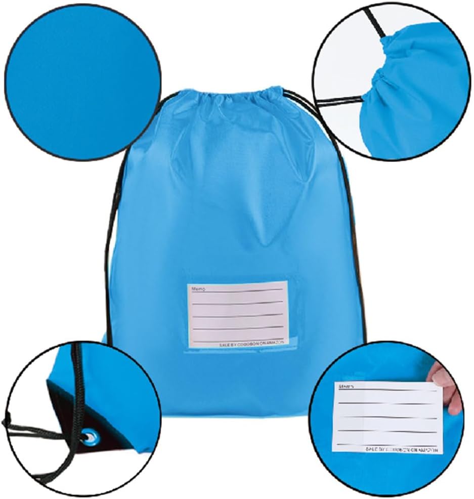 20 Pcs Drawstring Bags,Bulk Draw String Backpack, DIY Gym Sports Cinch Bag Sackpack for Women Men, Sky Blue