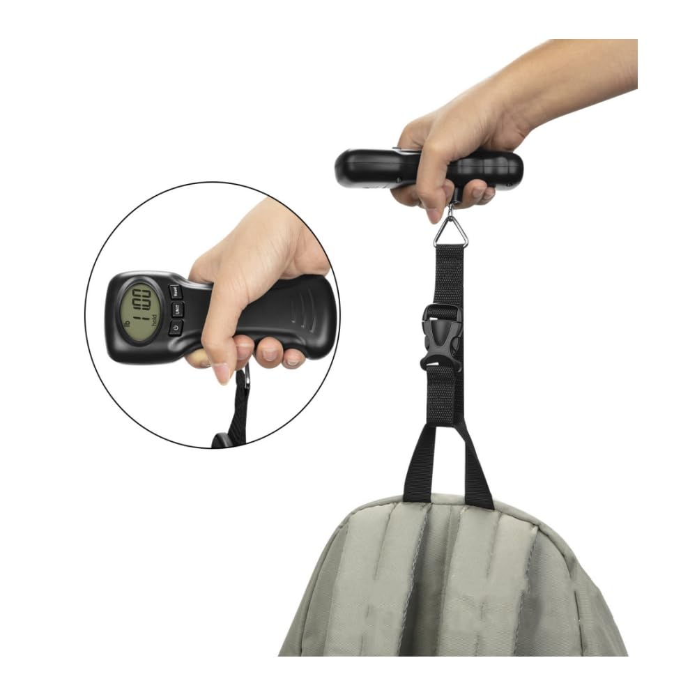 Luggage Scale Travel Digital, 50kg/110lb Auto Lock Reading After Weighing Hanging Luggage Scale, Electronic Weight a Perfect Helper for Your Travel and Fishing (Batteries are Not Included)