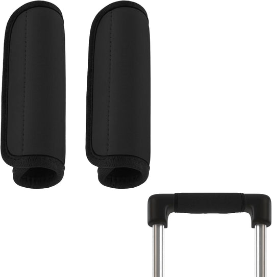 2Pack Luggage Handle Wrap For Suitcase Travel Essential Bright Black Color Soft Luggage Identifiers For Suitcases Neoprene Material Comfortable Suitcase Handle Wraps For Suitcase For Traveling