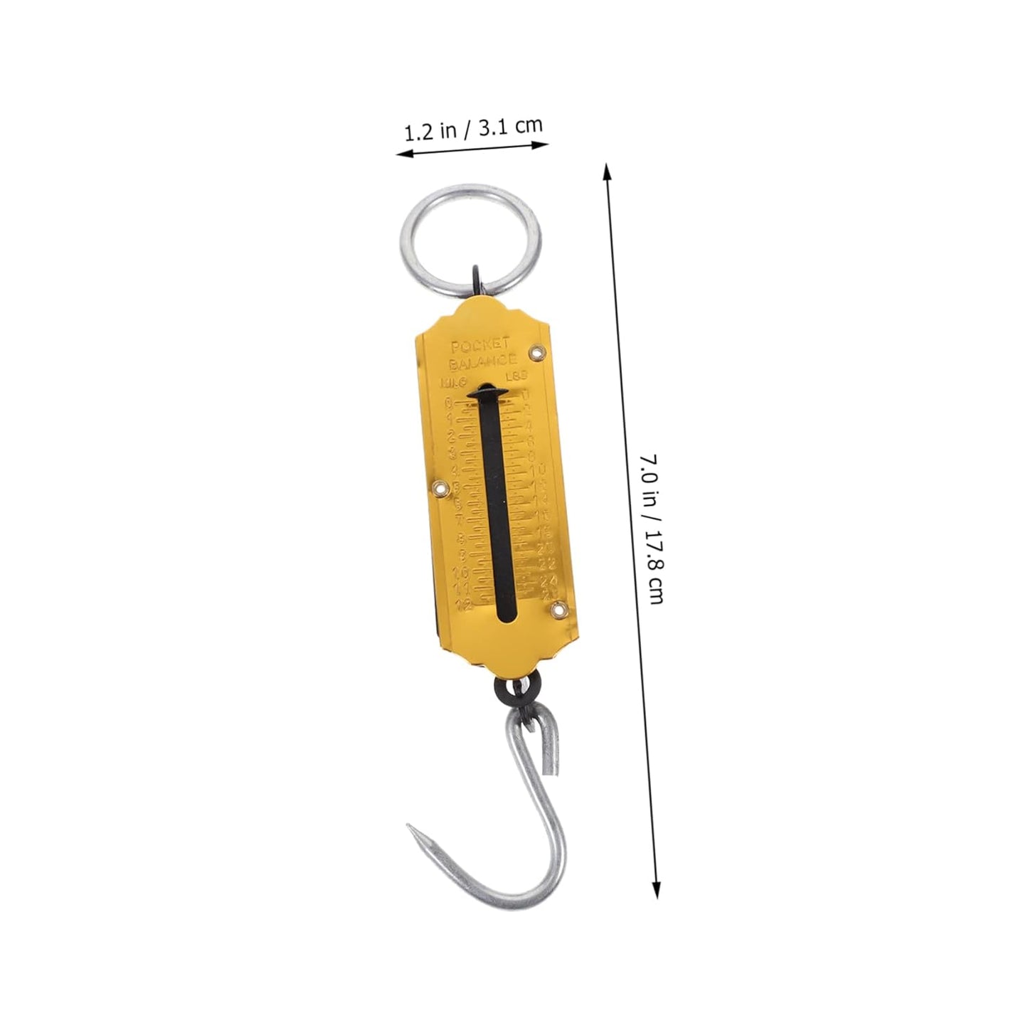 Mikikit 4pcs Portable Spring Scale Weight Measurement Hook for Kitchen Fishing to Use Mechanical Design No Batteries Required Hanging Scale