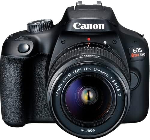 Canon EOS Rebel T100 DSLR Camera with 18-55mm Lens | 18MP APS-C Sensor, Built-in Wi-Fi & Full HD Video | for Beginners, Travel & Everyday Shooting (2628C029) + EF-S 24mm f/2.8 STM Lens + Bag + More