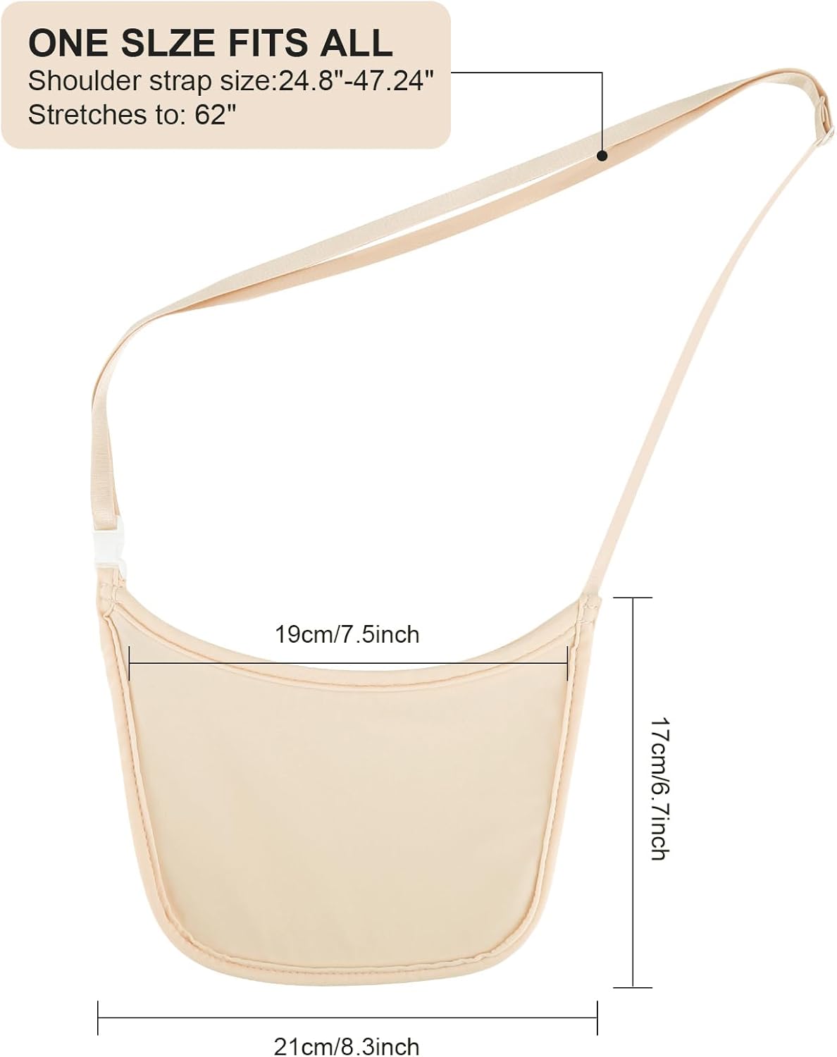 Hidden Wallet Travel Hidden Wallet Under Clothes Undergarment Crossbody Secert Body Pouch for Passport Money & Valuables(Fleshcolor)