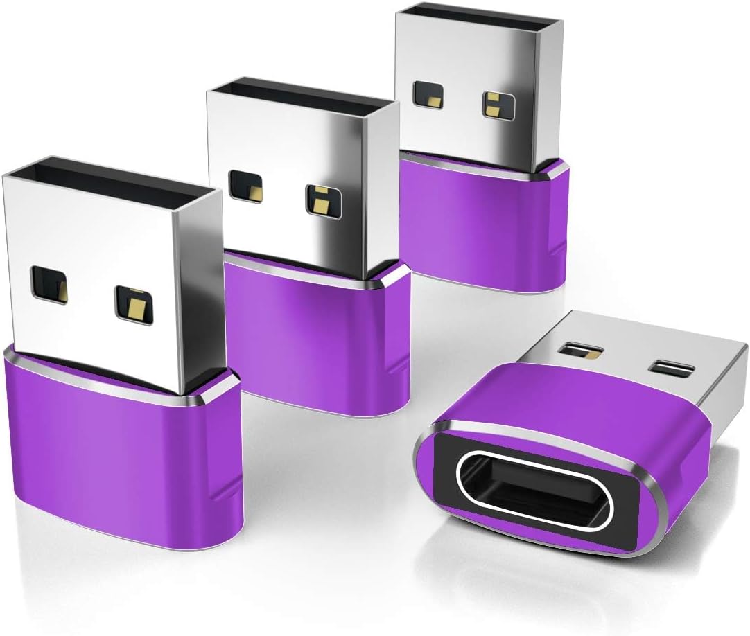Elebase for Apple Watch SE 3 Adapter,USB to USB C Adaptor 4 Pack,Type C Female to USB A Male Charger Connector for iWatch 11 10,iPhone 16 15 Plus Pro Max,iPad 8 8th 9 9th 10th Air 4th 5 5th Mini 6 6th