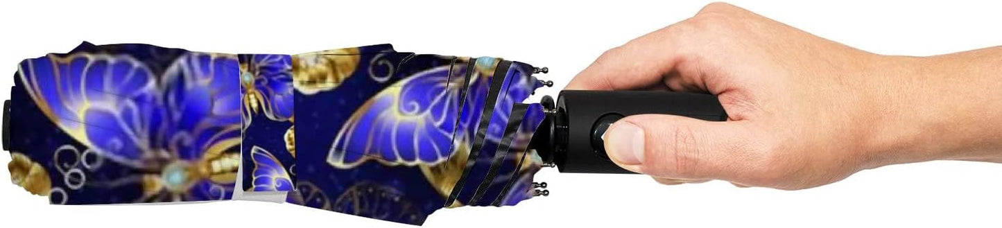 Windproof Travel Umbrella for Rain and Sun - Lightweight, Portable Auto Open Close