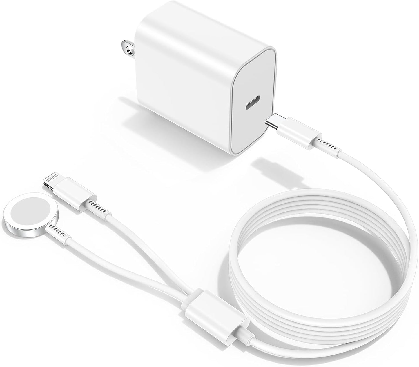 Upgraded Apple Watch Charger, iPhone Watch Charger, 2 in 1 Magnetic iWatch Charger to USB C Cable 3ft with USB C Charger Block for iWatch Series Ultra/9/8/7/6/SE/SE2/5, iPhone 14/13/12/11, Pro/Pro Max