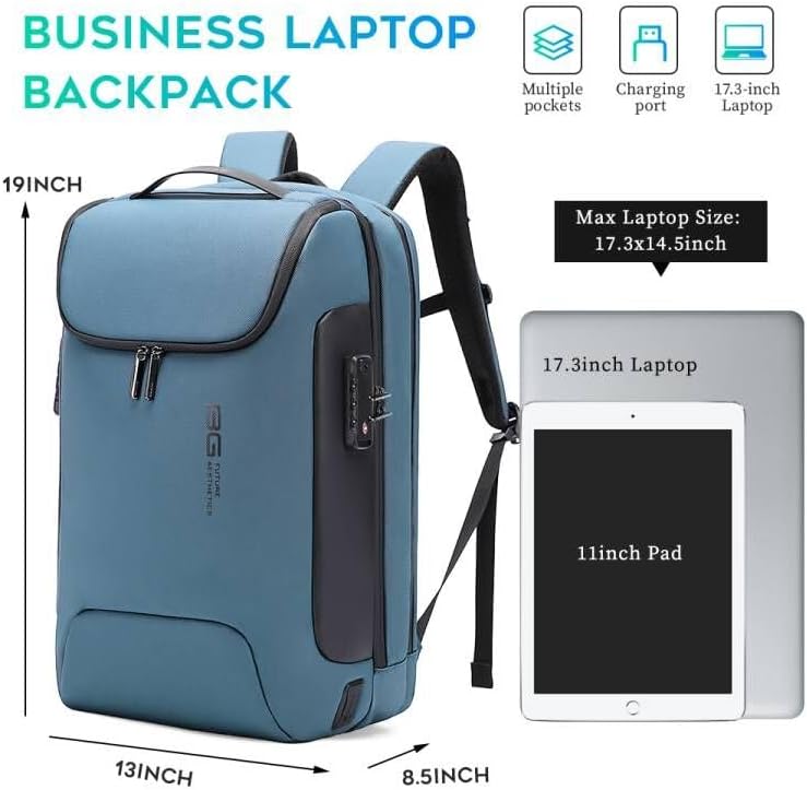 BANGE Anti-Theft Travel Backpack,Waterproof Fashion Work Backpacks,High Tech Backpack with USB3.0