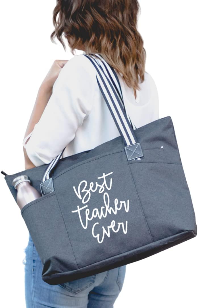 Brooke & Jess Designs Teacher Tote Bag for Work - Teacher Handbag Gifts for Women, Teacher Bag Best Teacher Appreciation Gift