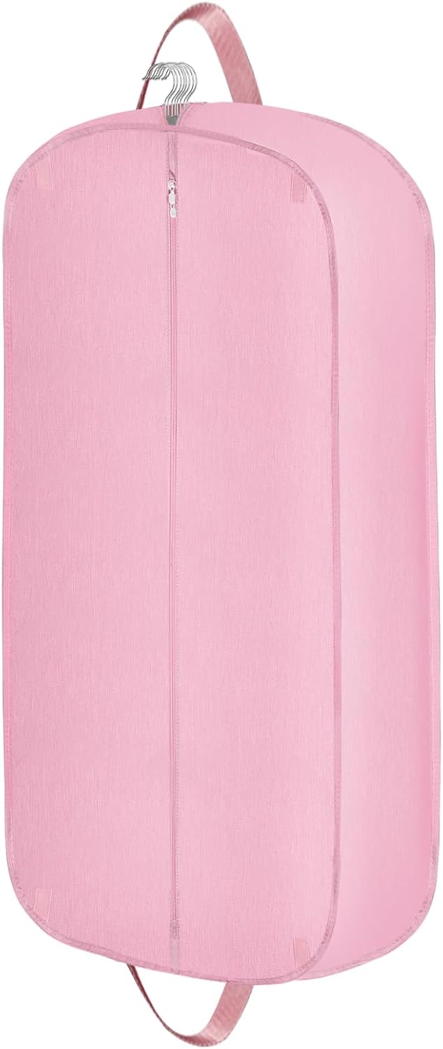 6" Gusseted Waterproof Garment Bag for Travel, 43" Tear Resistance Suit Bag for Men Travel for Suits, Tuxedos, Coats, Uniform. (pink, 42")