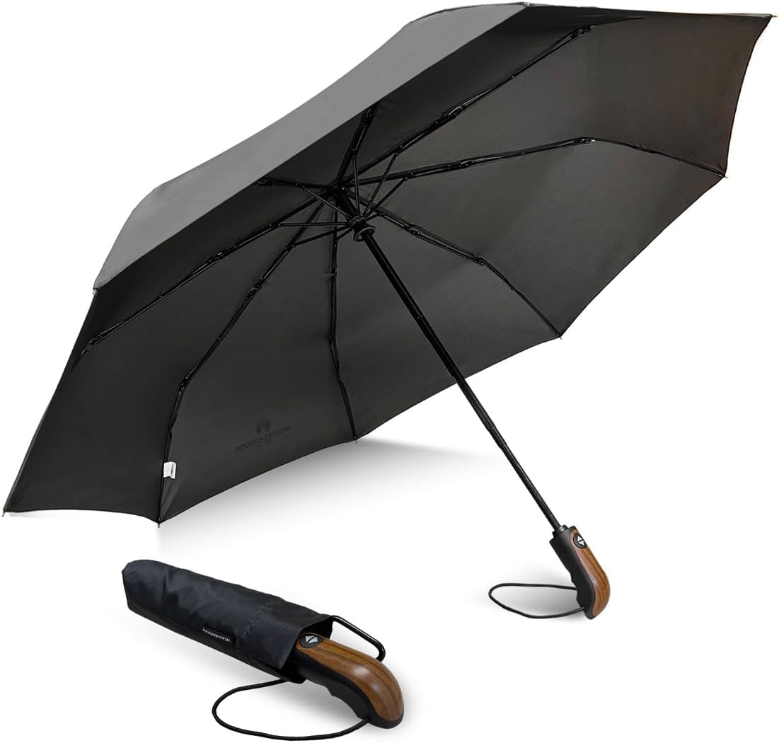 Weatherproof 54 Inch Deluxe Golf Umbrella, Automatic Compact, Lightweight, and Wind Resistant Folding Umbrella for Travel and Rain