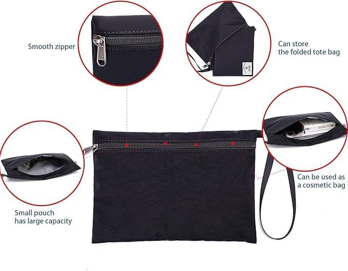 ETidy Large Capacity Foldable Tote Bag With Zipper Water-resistant SandproofWomen Beach Bag Handbag