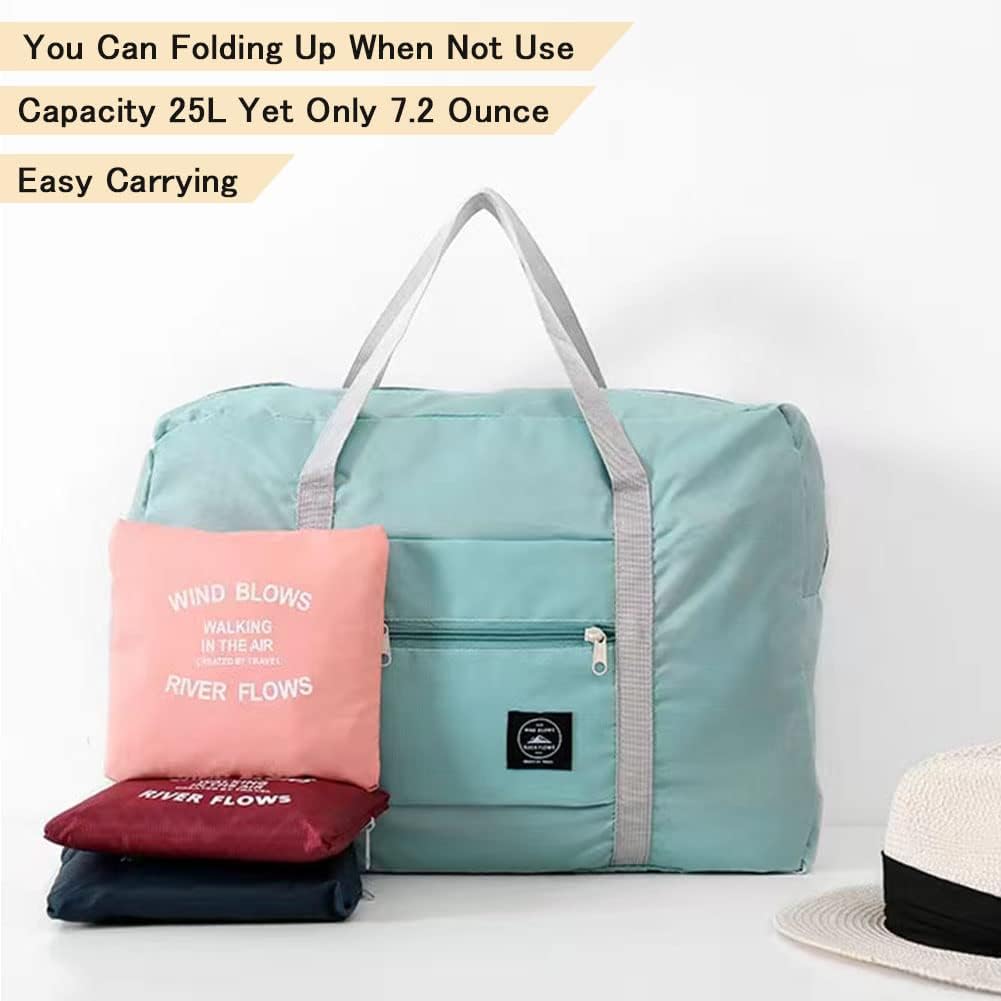 2 Pack Foldable Travel Bag Waterproof Travel Duffel Bag,Women Ladies Man Canvas Weekender Bag