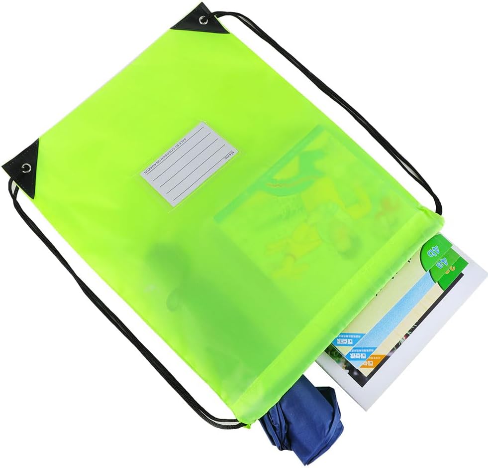 CODOBON 20 Pcs Drawstring Bags,Bulk Draw String Backpack, DIY Gym Sports Cinch Bag Sackpack for Women Men, Fluorescent Green