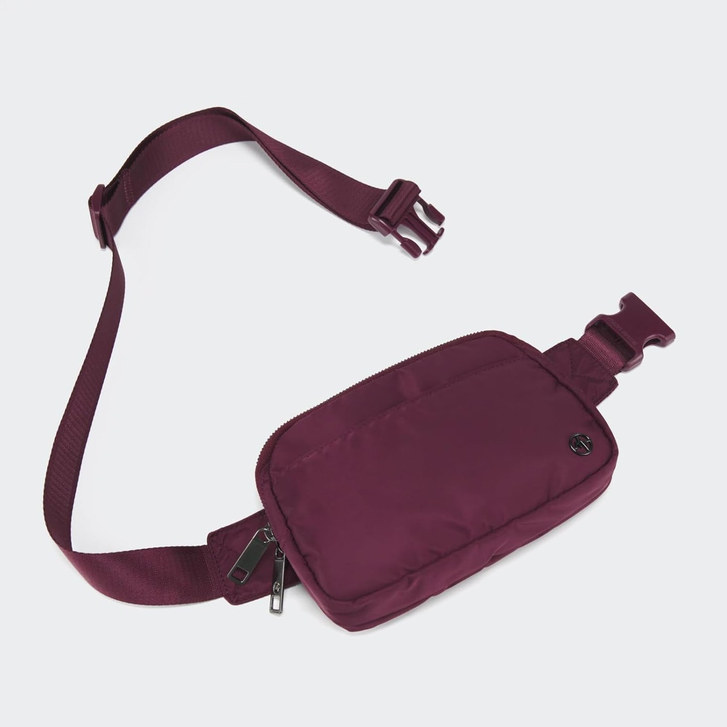 Pander Everywhere Belt Bag for Women, 5 Zipper Pockets Nylon Crossbody Fanny Pack Purse (Red Merlot)