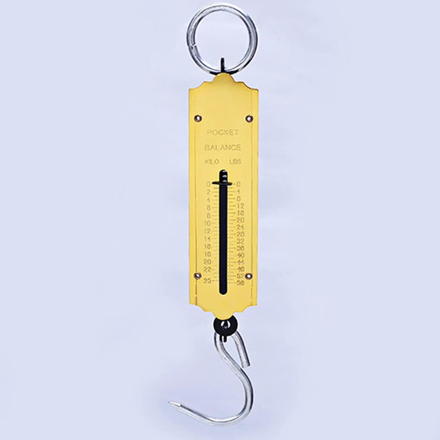 Spring Scale Fishing Scale with Marking Scale Hanging Hook Scale Portable Mechanical Luggage Scale 12/50kg for Household Yellow