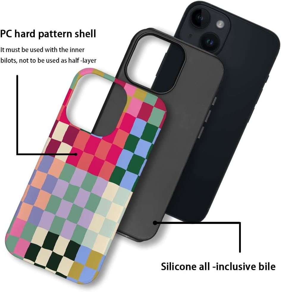 SEized Case Compatible with for iPhone 13,Colorful Checkerboard Phone Case for Girl Women Boy Men,Durable Protection Case for iPhone 13
