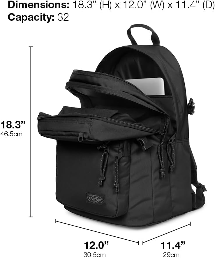 EASTPAK Double Pro – 32L Performance Backpack with 16" Laptop Sleeve, Dual Compartments, Security
