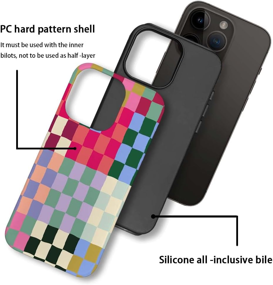 SEized Case Compatible with for iPhone 12 Pro Max,Colorful Checkerboard Phone Case for Girl Women Boy Men,Durable Protection Case for iPhone 12 Pro Max